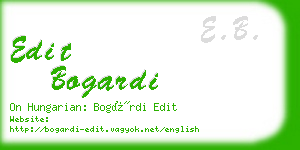 edit bogardi business card